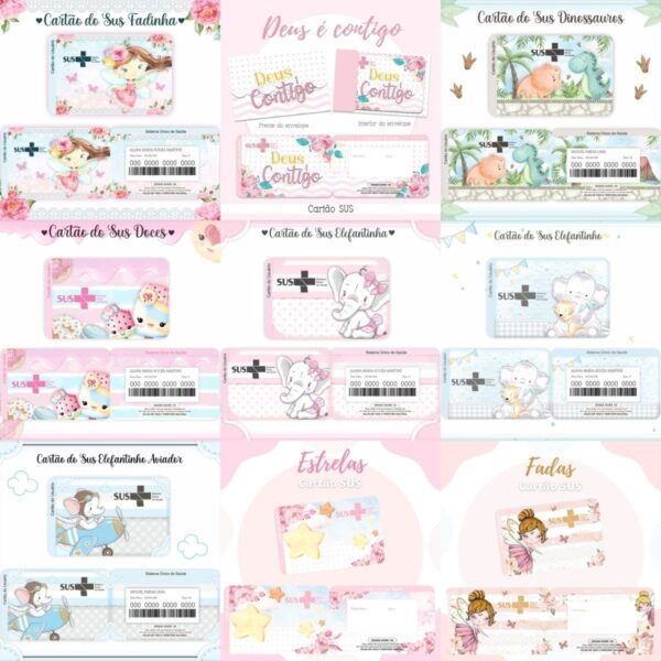Kit Digital 119 Artes Cartão Do Sus Personalizados Em Png
