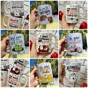 Kit Digital 30 Artes para Caneca Flork - Dia dos Namorados