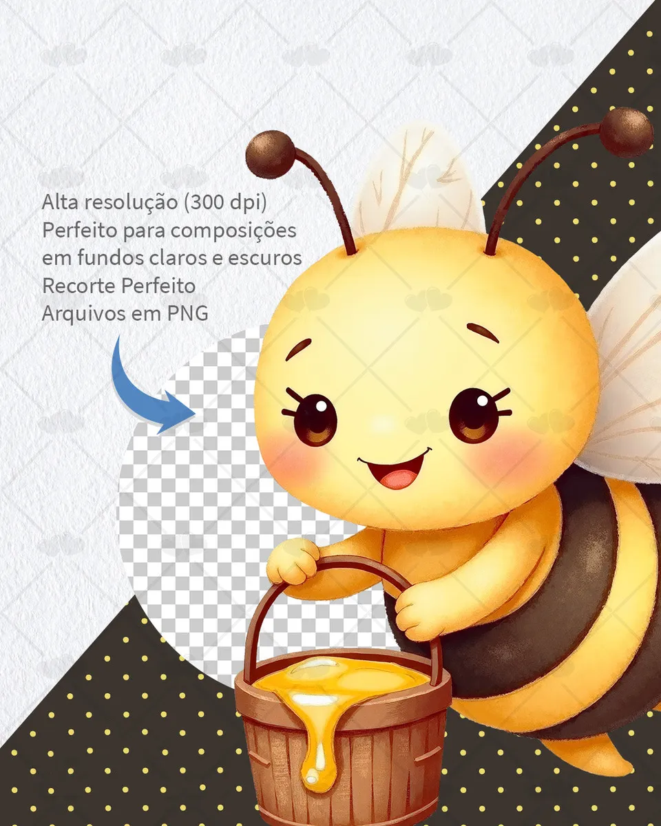 Kit Digital Abelhinhas PNG para Scrapbooking e Papercraft 2 Kit Digital Abelhinhas PNG para Scrapbooking e Papercraft