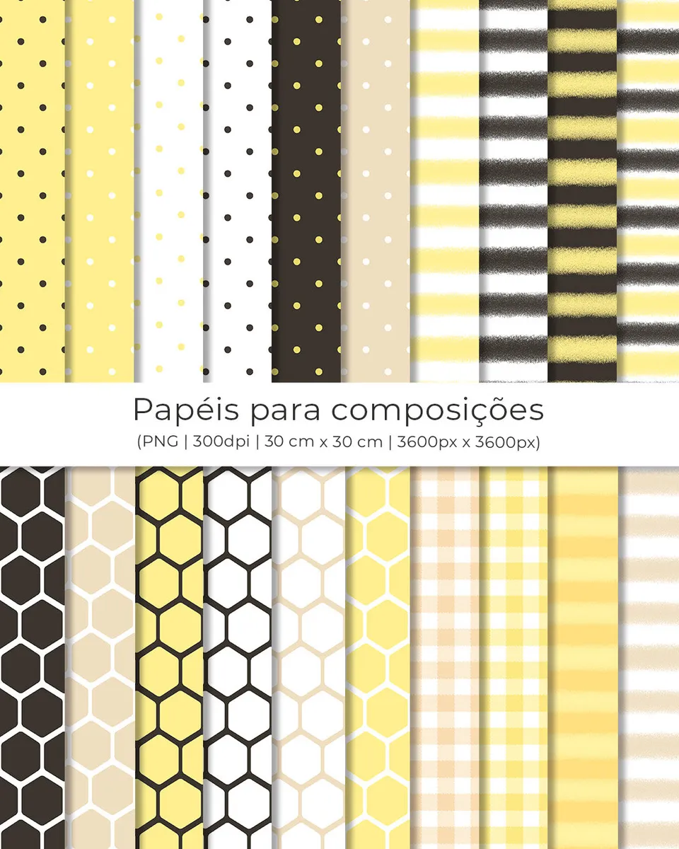 Kit Digital Abelhinhas PNG para Scrapbooking e Papercraft 6 Kit Digital Abelhinhas PNG para Scrapbooking e Papercraft