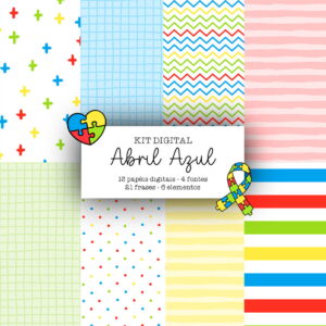 Kit Digital Abril Azul - Png