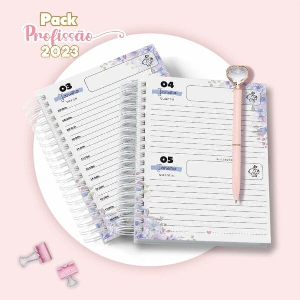 Kit Digital Agenda Encadernação Profissões Capa Miolo Caneca