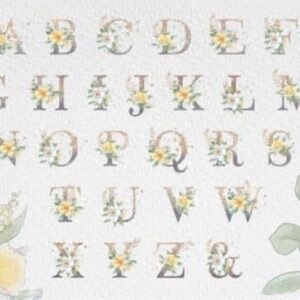 Kit Digital Alfabeto Floral Brilhante