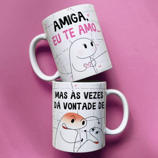 Kit Digital Amigas Flork Frases Engraçadas Amizade P Caneca