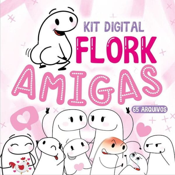 Kit Digital Amigas Flork Frases Engraçadas Amizade P Caneca