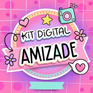 Kit Digital Amizade Amiga Irmã Caneca Balinha Porta Lixa