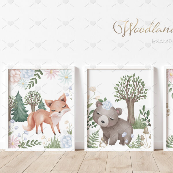 Kit Digital Animais da Floresta Fofo Cute Bebês Urso Raposa