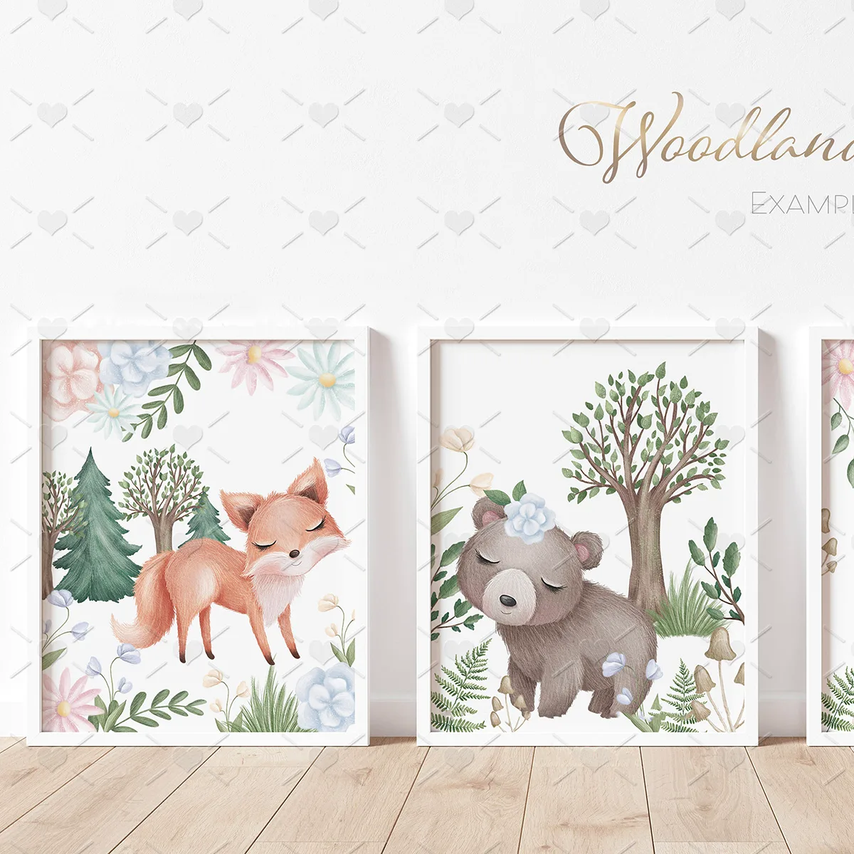 Kit Digital Animais da Floresta Fofo Cute Bebês Urso Raposa