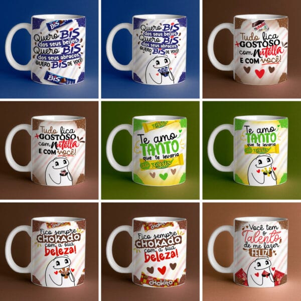 Kit Digital Artes Caneca Páscoa Florks Sublimação em PNG