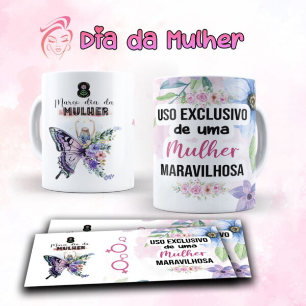 Kit Digital Artes Canecas Dia das Mulheres