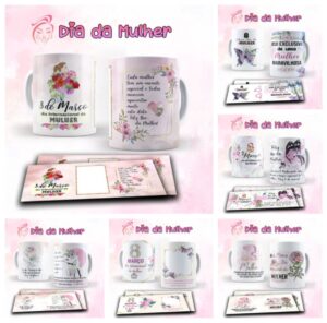 Kit Digital Artes Canecas Dia das Mulheres