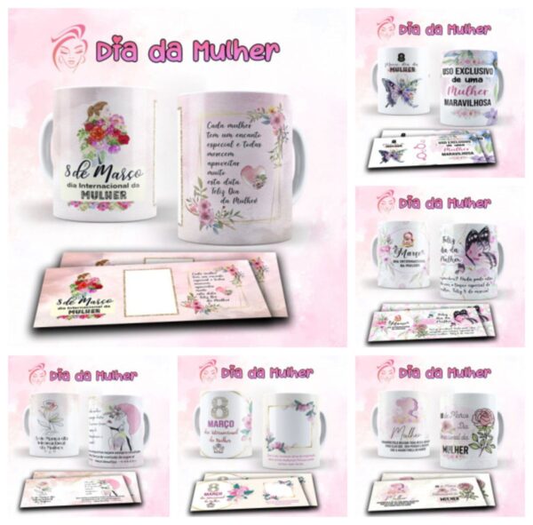 Kit Digital Artes Canecas Dia das Mulheres