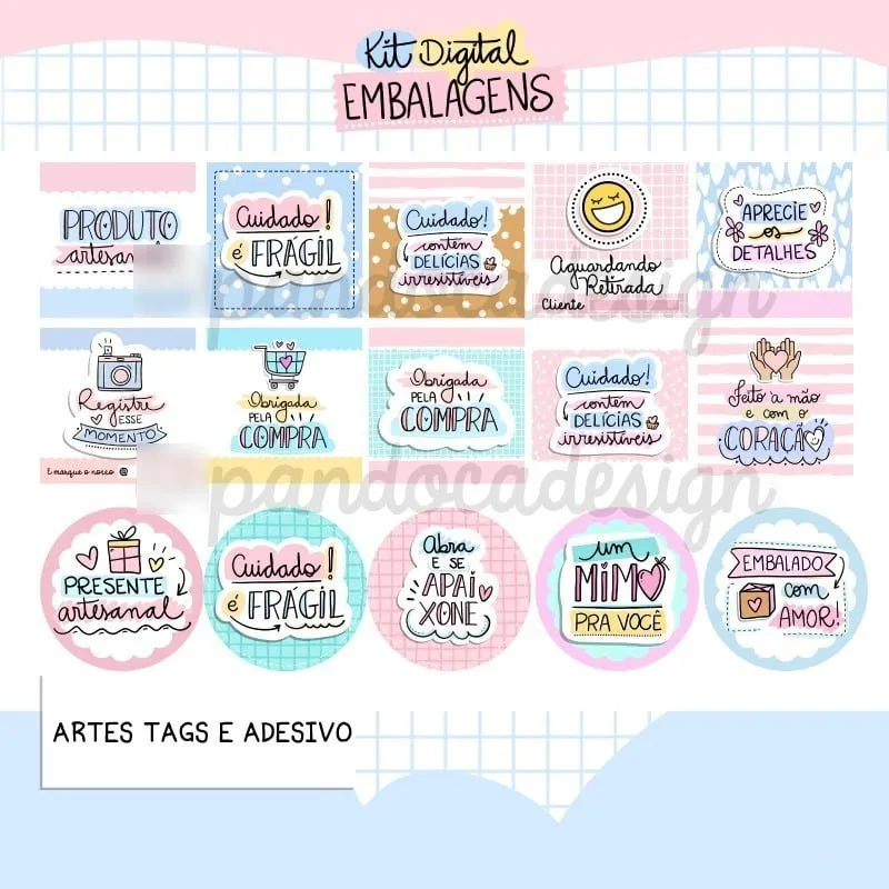 Kit Digital Artes Para Embalagens Personalizados E Papelaria 5 Kit Digital Artes Para Embalagens Personalizados E Papelaria