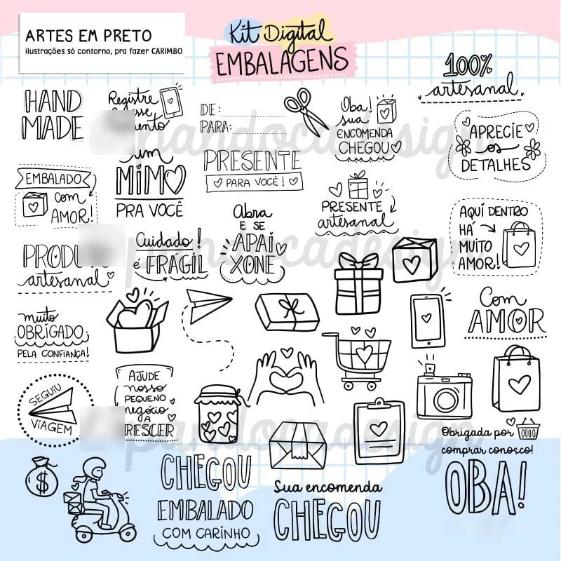 Kit Digital Artes Para Embalagens Personalizados E Papelaria 6 Kit Digital Artes Para Embalagens Personalizados E Papelaria