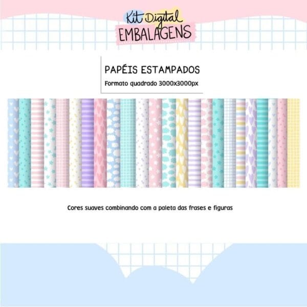 Kit Digital Artes Para Embalagens Personalizados E Papelaria