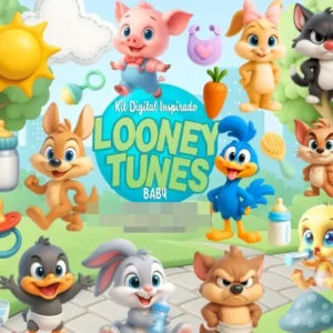 Kit Digital Baby Looney Tunes para Festas em PNG