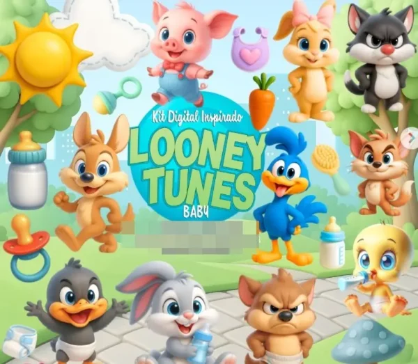 Kit Digital Baby Looney Tunes para Festas em PNG
