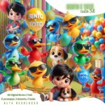 Kit Digital Bento e Totó Cliparts Bebê e Cachorrinho Amigos