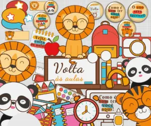 Kit Digital Bichos Para Volta As Aulas Em Png 2