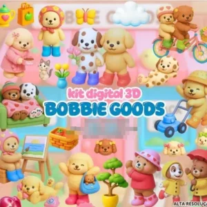 Kit Digital Bobbie Goods 3D para Sublimação PNG