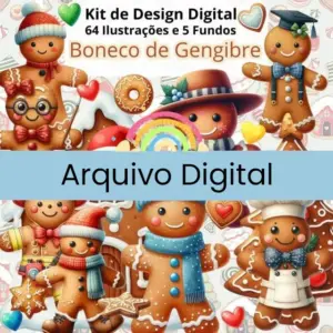 Kit Digital Bonecos De Gengibre Png Scrapbook E Sublimacao 2