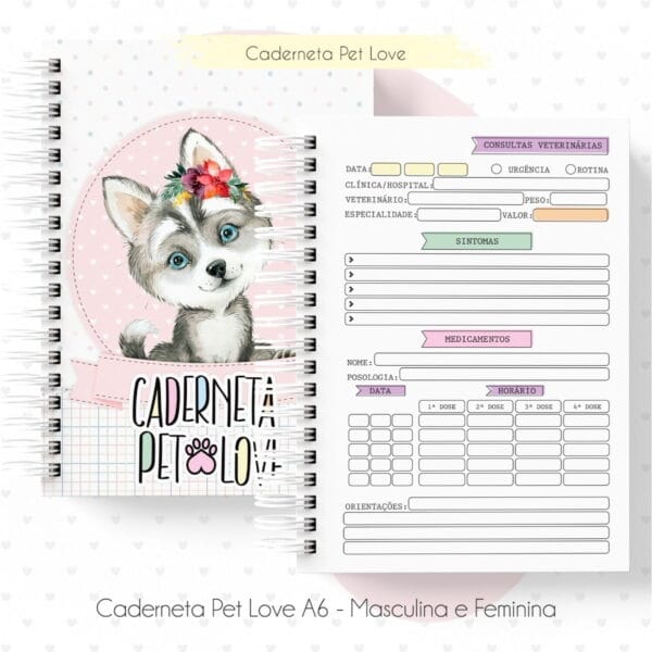 Kit Digital Caderneta Saúde Vacina Pet Cão Gato Miolo E Capa
