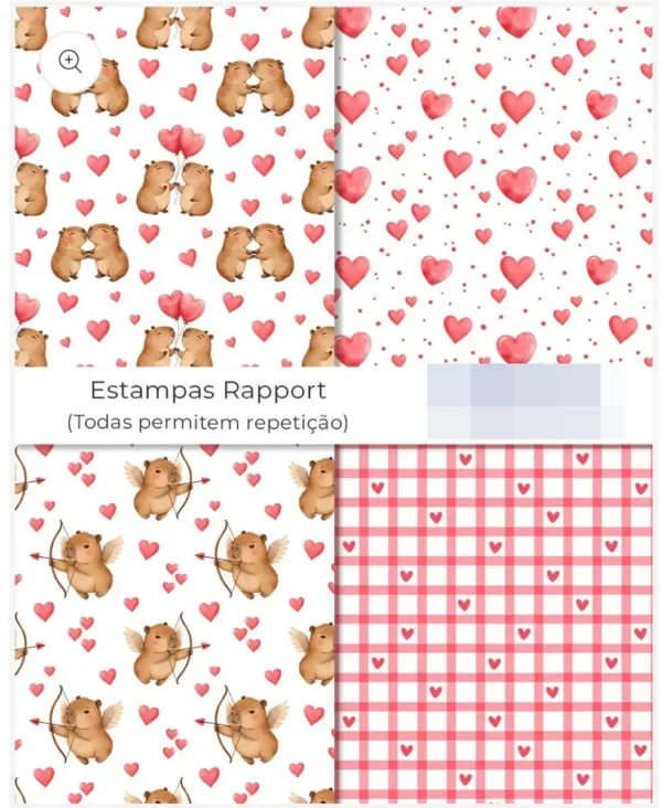 Kit Digital Capivara Namorados - Arte Romântica PNG