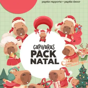 Kit Digital Capivara Natal Png Para Projetos Criativos 2