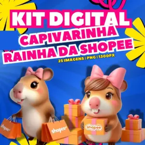 Kit Digital Capivara Shopee Arte Em Png Para Craft 4