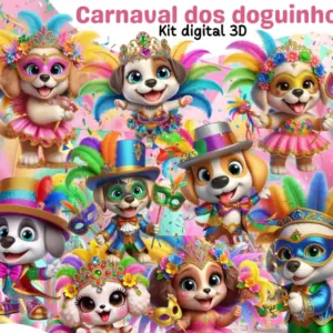 Kit Digital Carnaval Cachorros Fantasiados Em Png Para Scrap 2