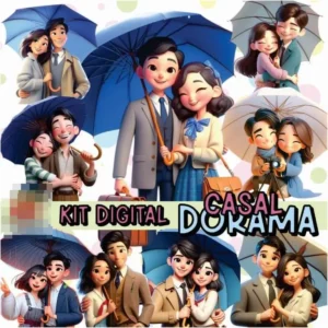 Kit Digital Casal Doramas para Dia dos Namorados PNG