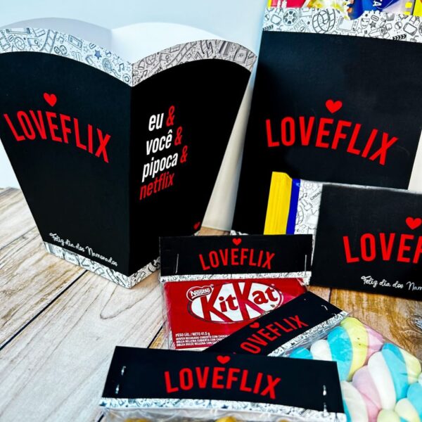 Kit Digital Cesta Namorados Loveflix Amorflix Arquivo Corte