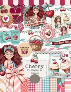 Kit Digital Cherry: Arquivos PNG para Sublimação