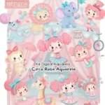 Kit Digital Circo Rosa Aquarela em PNG para Festas