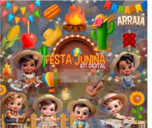Kit Digital Completo Para Festa Junina Em Png