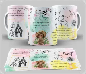 Kit Digital de Arte Para Caneca com Tema Musical