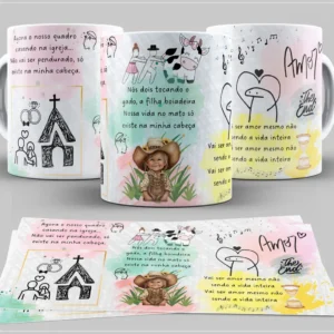 Kit Digital de Arte Para Caneca com Tema Musical