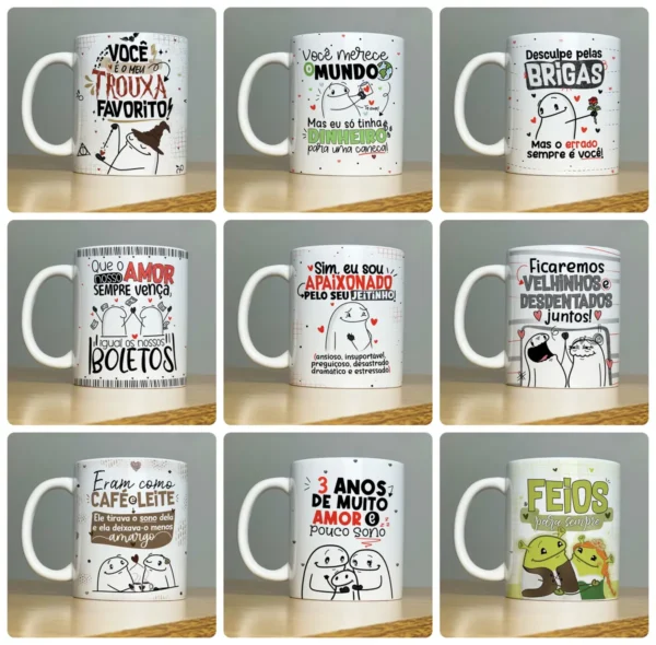 Kit Digital de Arte para Canecas Namorados Amor e Carinho