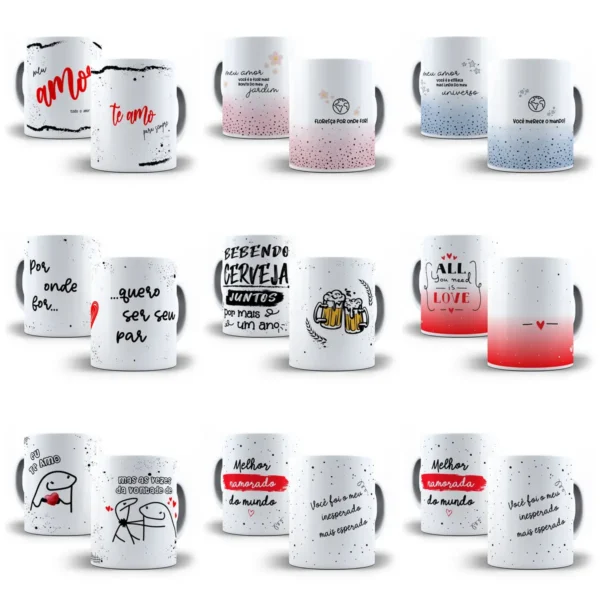 Kit Digital de Artes para Caneca - Dia dos Namorados