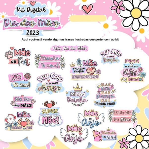 Kit Digital Dia das Mães 2023 Papelaria Personalizada Mimos - Imagem 3