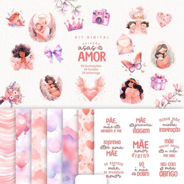 Kit Digital Dia das Mães 2024 Papelaria Personalizada