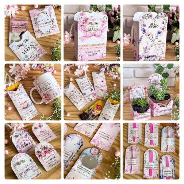 Kit Digital Dia das Mães - Decore com Amor em PNG