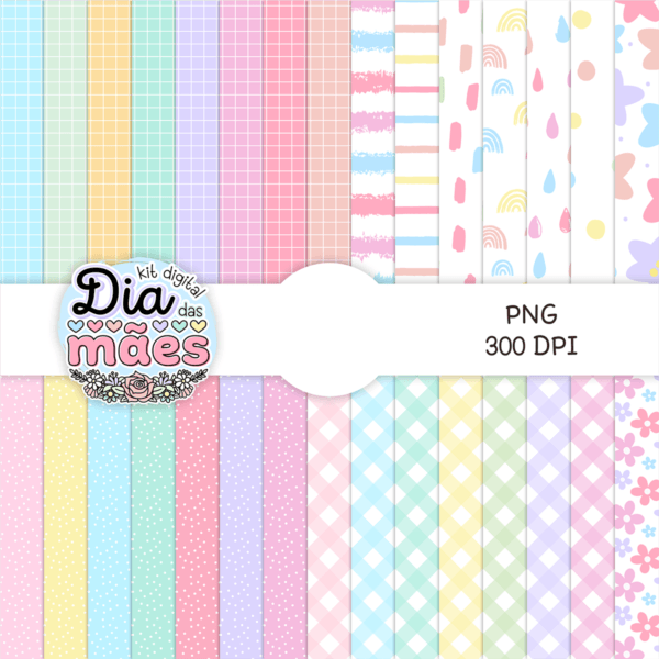 Kit Digital Dia das Mães Frases Ilustrações e Mimos PNG