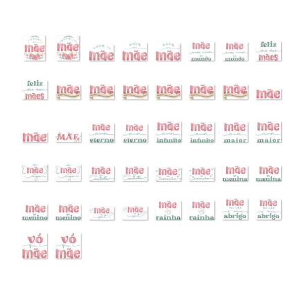 Kit Digital Dia das Mães Ilustrações Frases Personalizados