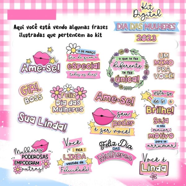 Kit Digital Dia das Mulheres 2023 Completo em Png