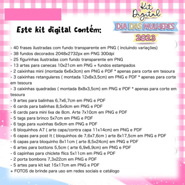 Kit Digital Dia das Mulheres 2023 Completo em Png