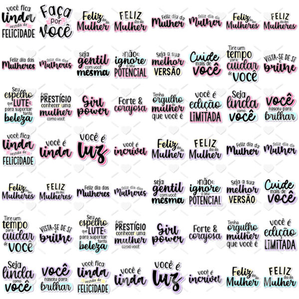 Kit Digital Dia Das Mulheres 2024 Ilustracoes Frases Mimos 8