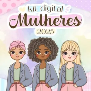 Três personagens femininas de desenho animado com cabelo e pele variados.