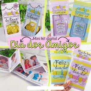 Kit Digital Dia dos Amigos Arquivos P Mimos Personalizados