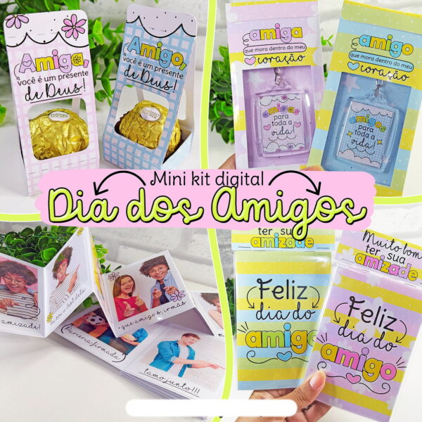 Kit Digital Dia dos Amigos Arquivos P Mimos Personalizados
